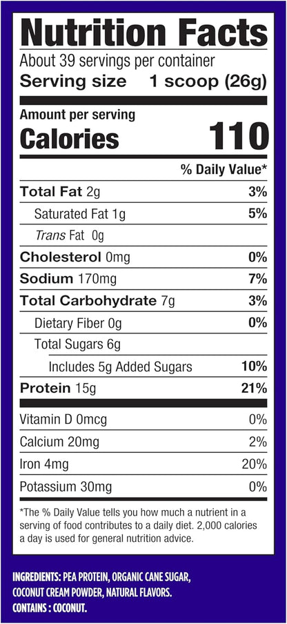 Vega Protein Made Simple Protein Powder, Vanilla - Stevia Free, Vegan, Plant Based, Healthy, Gluten