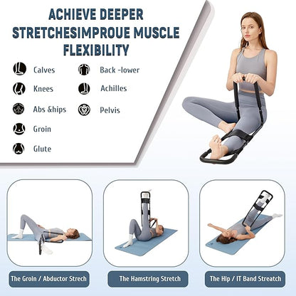 Hamstring Stretcher for Knee Extension & Pain Relief, Adjustable Low Back, Calf, Leg & Hip