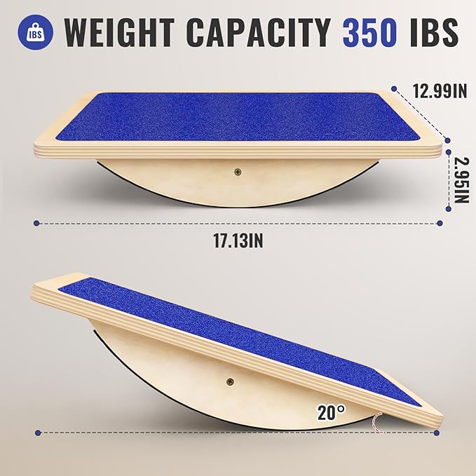 Balance Board Professional Wobble Board for Adults Anti-Slip 350LBS Balance Boards for Physical