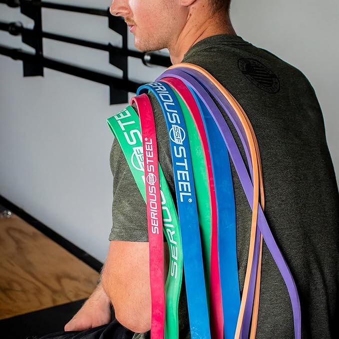 Serious Steel Fitness 32" Resistance Training Bands (Portable Exercise Band System Training Bands