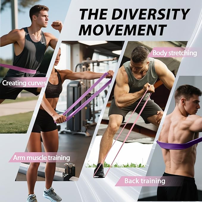 LEEKEY Resistance Bands Set for Pull-Up Assistance & Full-Body Training, Multi-Level Exercise Bands