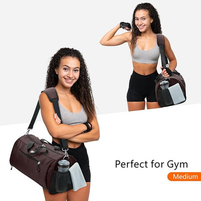 TOPDesign Gym Bag for Women & Men, Unisex Duffel Bag with Shoe Compartment & Wet Pocket for Travel