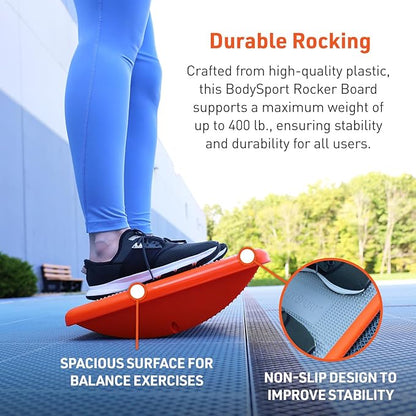 Body Sport Rocker Board for Balance Training, Standing Desk, Physical Therapy & More