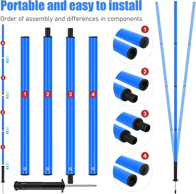 Soccer Agility Training Equipment: 6 Soccer Agility Poles, 20ft Agility Ladder, 10 Soccer Cones, 1