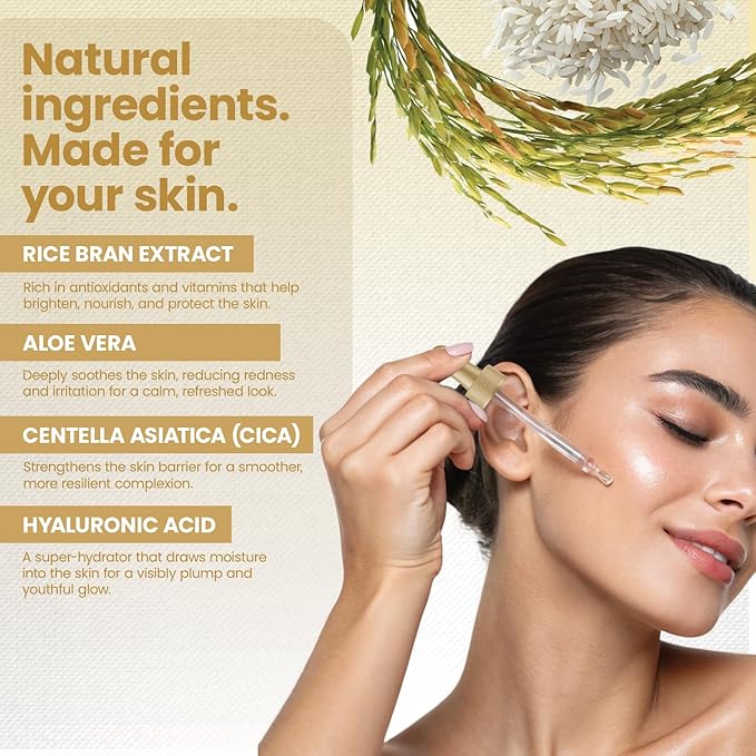 White Rice Peel Shot Ampoule, White Rice Exfoliant, Rice Exfoliator for Face & Soft Peel, Removes
