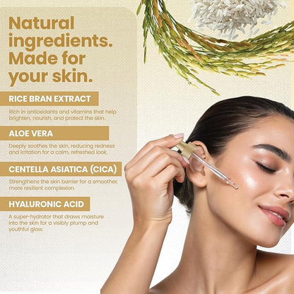 White Rice Peel Shot Ampoule, White Rice Exfoliant, Rice Exfoliator for Face & Soft Peel, Removes