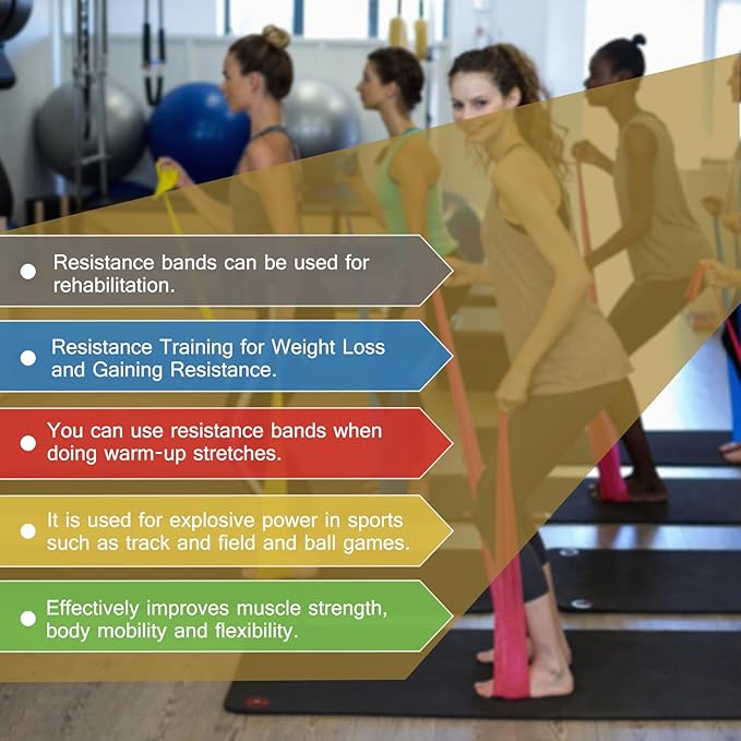 5 Pcs Professional Resistance Bands. Latex-Free, Elastic Band, Work Out Bands, Stretch Bands for