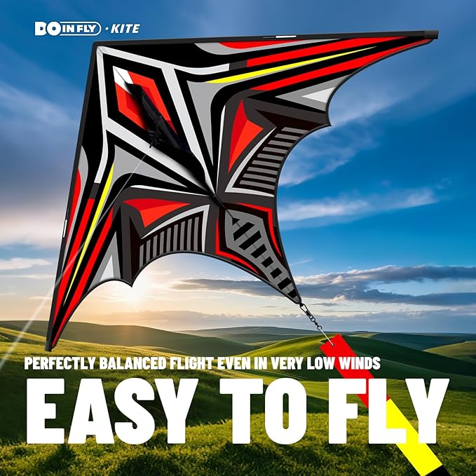 Delta Mecha Kite - for Kids & Adults, Easy to Fly Kite, 36 x 55 Inches, Beginner Kites for Beach