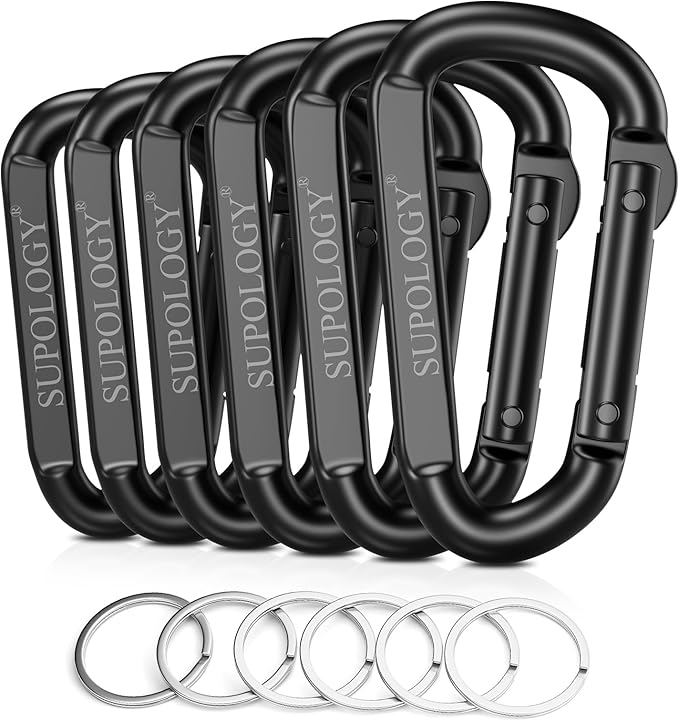 Carabiner Clip, 900 LBS 2.5" Iron Heavy Duty Caribeaners for Hammocks, Camping Accessories, Hiking