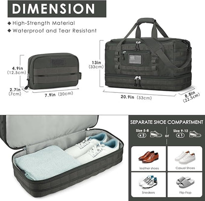 ETRONIK Travel Bag for Men Women, Gym Bag & Tactical Duffle Bags for Travel, Carry on with Toiletry