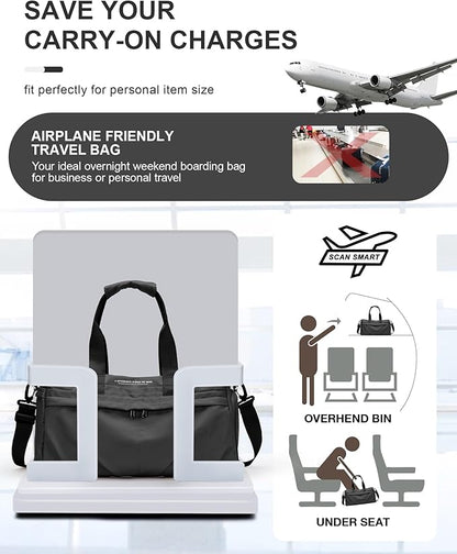 Gym Bag for Women Men with Shoe Compartment, Sport Duffel Bag, Waterproof Travel Weekender