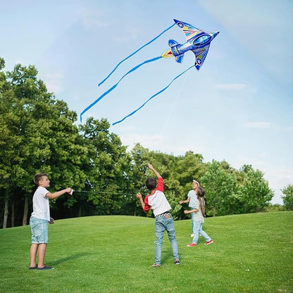 Airplane Kite for Kids and Adults, Easy to Fly with Durable Fiberglass Frame, Outdoor Fun Sports