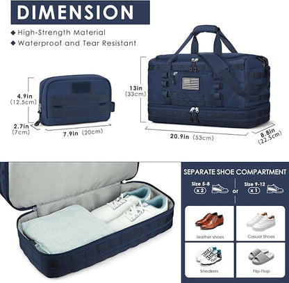 ETRONIK Travel Bag for Men Women, Gym Bag & Tactical Duffle Bags for Travel, Carry on with Toiletry