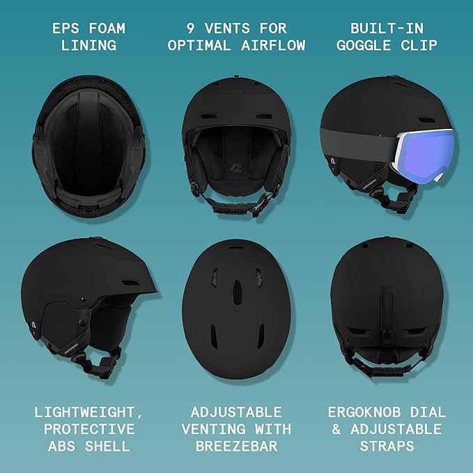 Retrospec Zephyr Ski Helmet - Snowboard Helmet for Adults & Youth - Adjustable Fit with Breathable