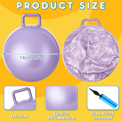 Lewtemi 6 Pcs Hopper Ball Carnival Outdoor Games 32 Inch Jumping Hopping Inflatable Bouncing Ball