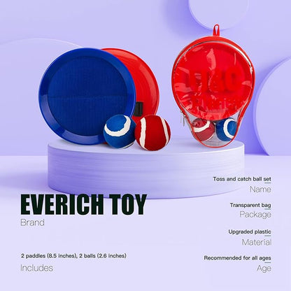 EVERICH Upgraded Toss and Catch Ball Game Set - Indoor and Outdoor Games for Kids 3-12, Beach Sand