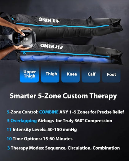 FIT KING Upgraded Leg Massager Recovery Boots, Professional Air Compression Recovery System for