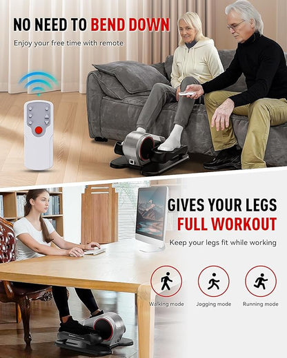 HARISON Under Desk Elliptical Machine for Seniors, Mini Elliptical with 12-Level Magnetic