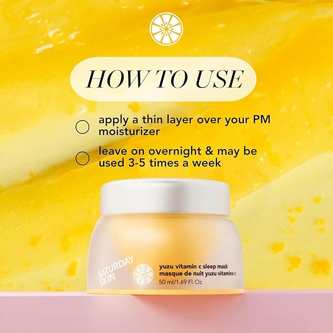 Saturday Skin Yuzu Vitamin C Sleep Mask Regenerist Retinol Ultra Rich Face Moisturizer Cream Smooth