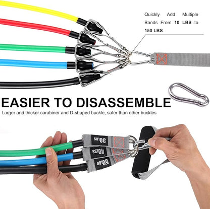 Resistance Bands with Handles for Working Out Women and Men, Exercise Bands with Door Anchor