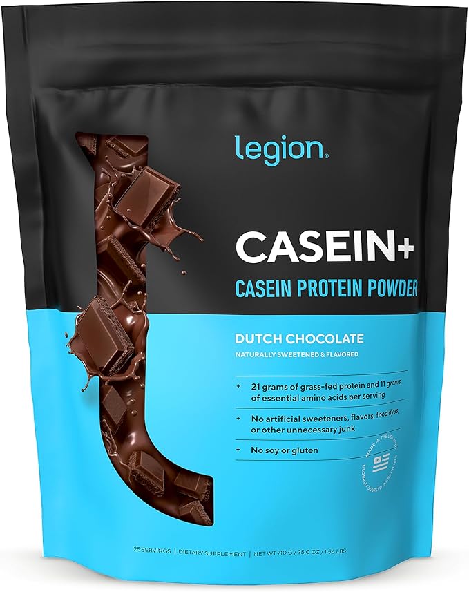 LEGION Casein Protein Powder (Dutch Chocolate) - Slow-Release Micellar Casein Protein Powder