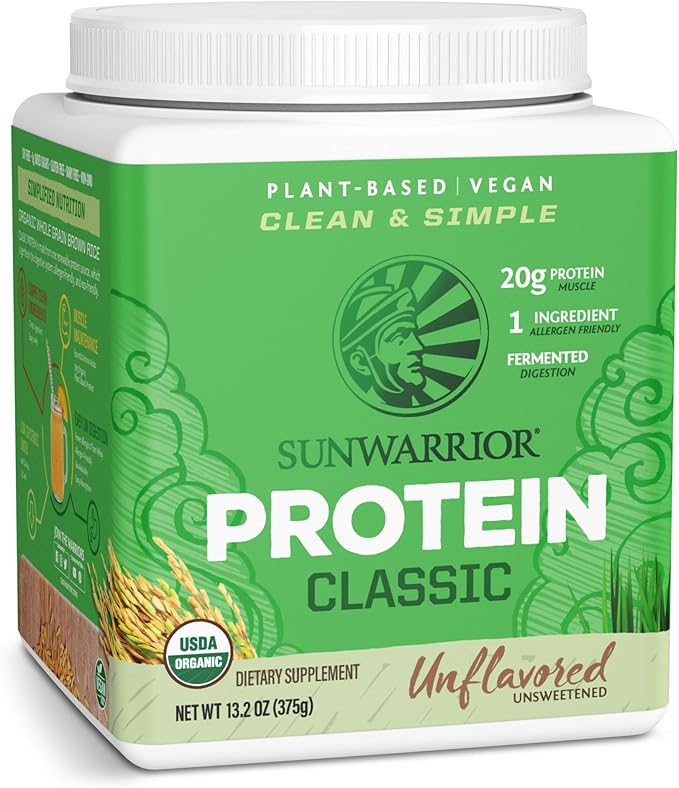 Brown Rice Protein Powder with Bcaa & Amino Acids Raw Rice Protein Shake Gluten Free Low Carb Dairy