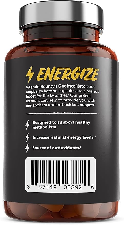 Vitamin Bounty Premium Raspberry Ketones Supplement - Keto Pills for Weight Loss - Promotes Ketosis