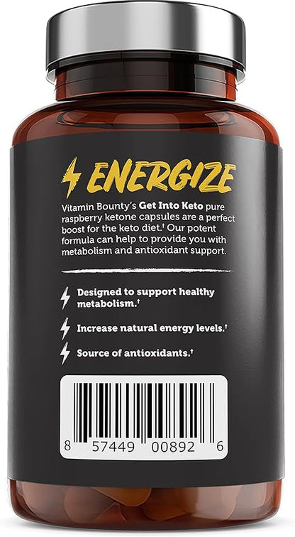 Vitamin Bounty Premium Raspberry Ketones Supplement - Keto Pills for Weight Loss - Promotes Ketosis