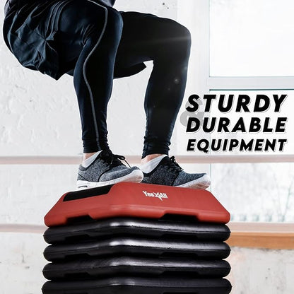 Yes4All 16"x16" Adjustable High Step Aerobic Platform with 4 Risers, Height-Adjustable