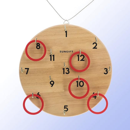 SUNGIFT Hook Ring Toss Game for Adults & Kids - Yard Hooky Ring Tossing Games - Hookie Wall Game
