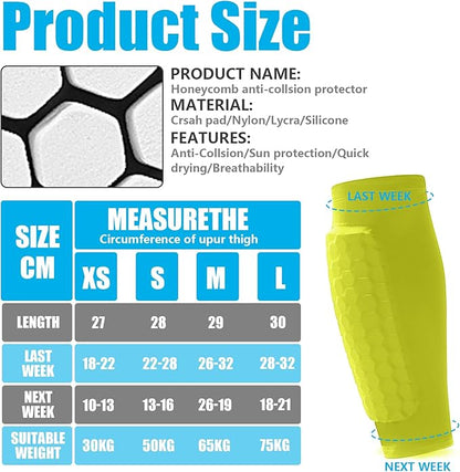 Soccer Shin Guards Shin Pads for Kids Youth Adult, Calf Compression Sleeve with Honeycomb Pads