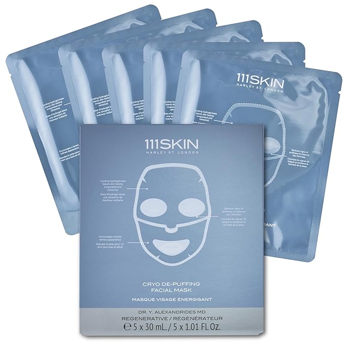 111SKIN Cryo De-Puffing Energy Facial Mask - Fragrance Free - Tighten, De-Puff & Refresh - Peptides