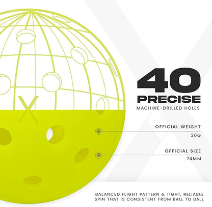 Franklin Sports X-40 Outdoor Pickleballs - Official Ball of USA Pickleball, APP Tour + US Open