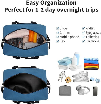 Small Gym Bag 14 inch lightweight Carry On Mini Duffel Bag for Travel Sport - Blue