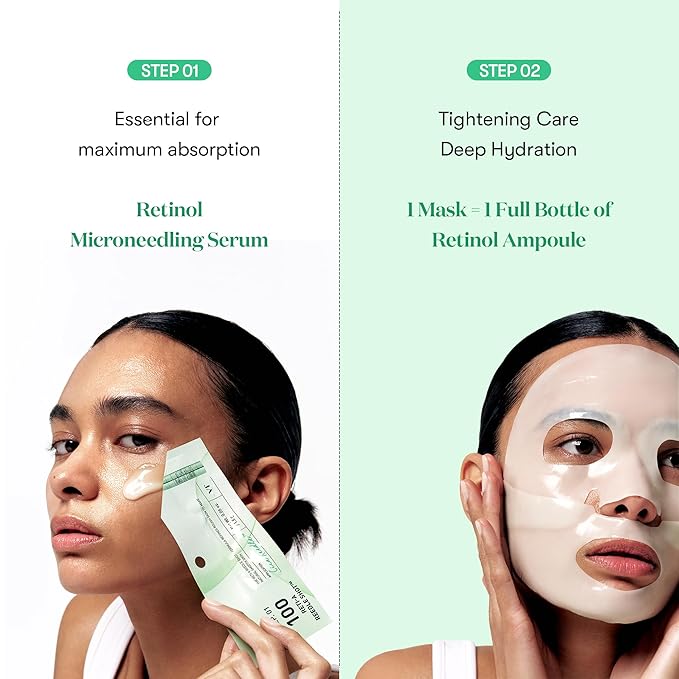 VT COSMETICS Reti-A Reedle Shot 100 2-Step Hydrogel Mask(34.5gx4ea), Intensive Tightening, Exosome