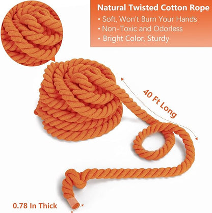 CWLAKON Tug of War Rope 40ft for Kids Adult, Outdoor Field Day Family Reunion Birthday Party Games