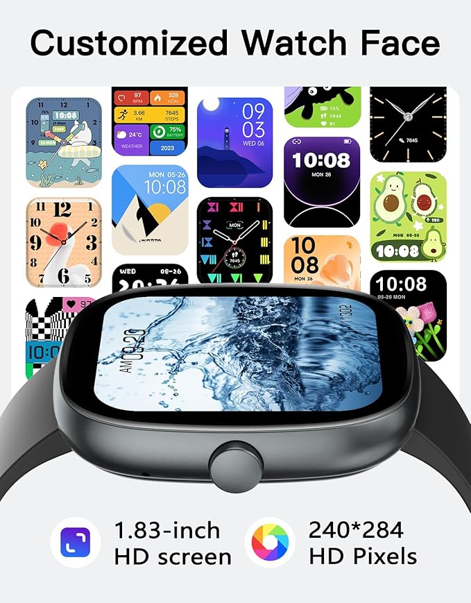 Fitness Tracker 2025 Ver. (Answer/Make Calls), 1.85" Smart Watch Fitness Watches for Women Men with