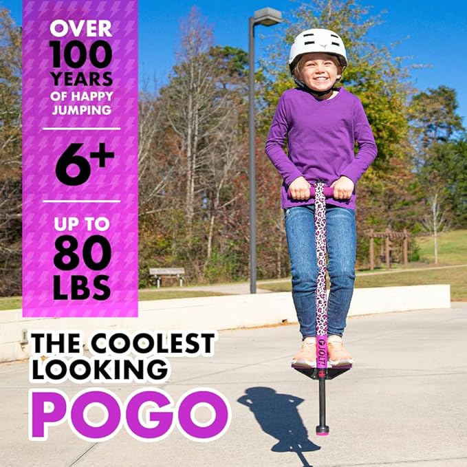 Flybar Pogo Stick for Kids, 40 to 80 Pounds, Perfect for Beginners, Easy Grip Foam Handles