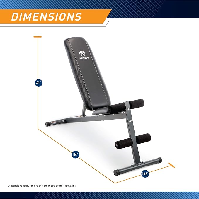 Marcy Exercise Utility Bench for Upright, Incline, Decline, and Flat Exercise SB-261W , Black