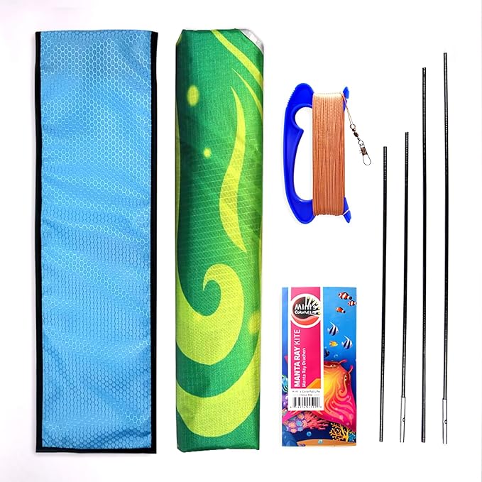 Mint's Colorful Life Devil Fish Kite for Kids and Adults，Easy to Fly Delta Kites Single Line Large