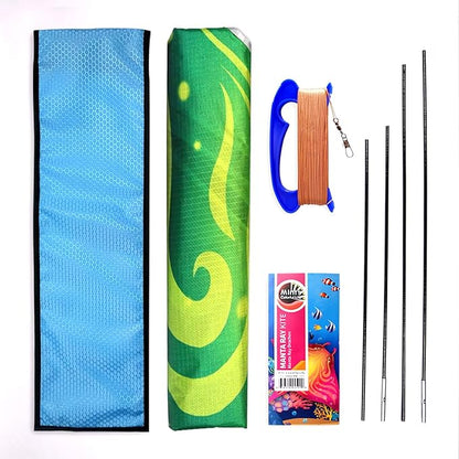 Mint's Colorful Life Devil Fish Kite for Kids and Adults，Easy to Fly Delta Kites Single Line Large