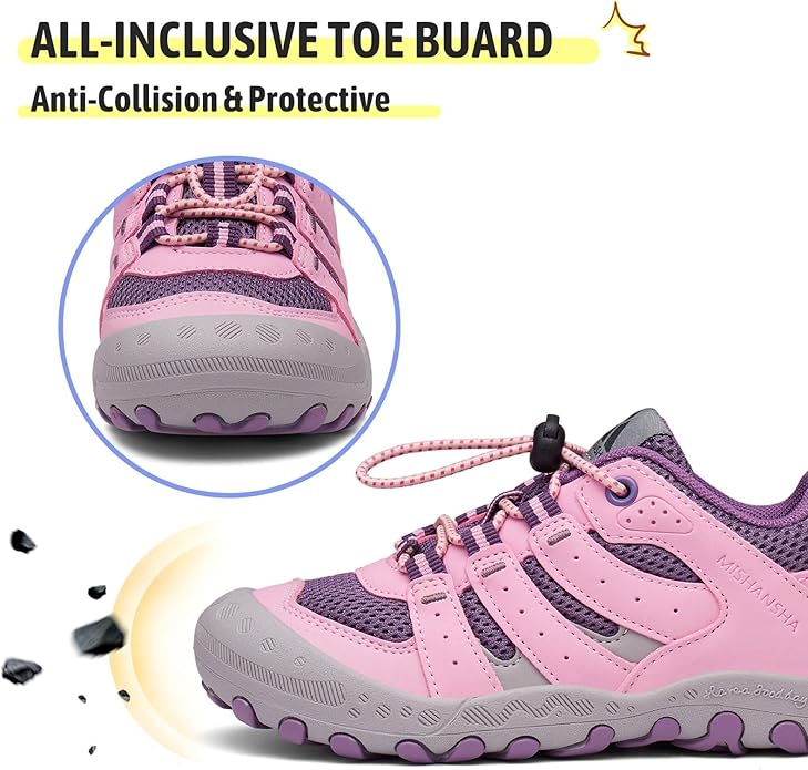 Mishansha Kids Hiking Boots Toddler Girls Boys Hiking Shoes Water-Resistant Anti-Collision Non-Slip