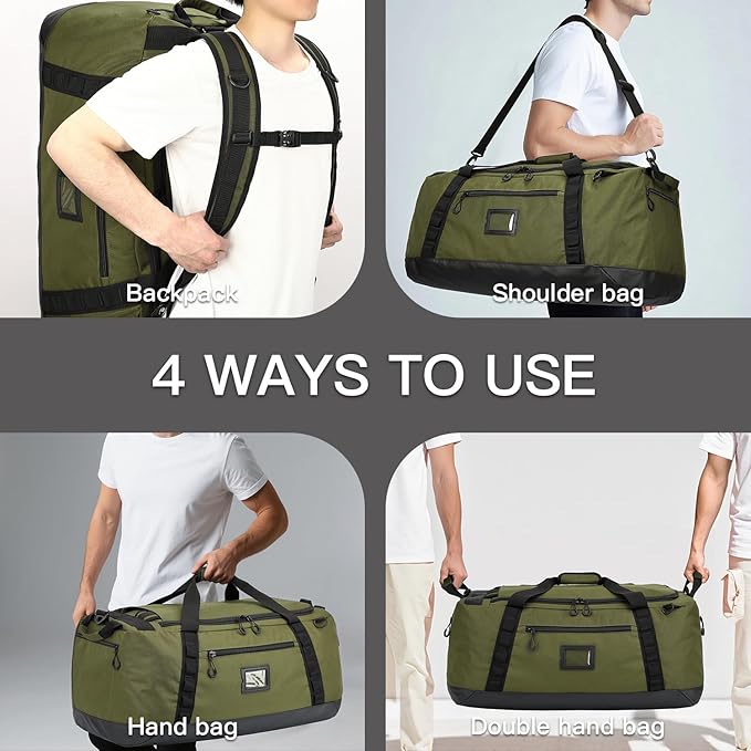 TUGUAN Extra Large Travel Duffle Bag Backpack for Men with Adjustable Dividers 120L Big Weekend