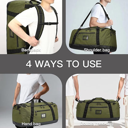 TUGUAN Extra Large Travel Duffle Bag Backpack for Men with Adjustable Dividers 120L Big Weekend