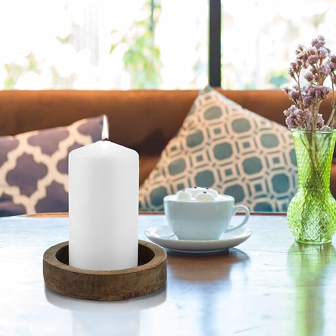 Stonebriar Unscented White Tall Pillar Candles, 65 Hour Burning Candle Pillars, Perfect for Decor