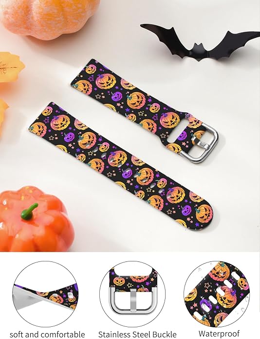 Watbro Halloween Holiday Band Compatible with Fitbit Versa 3 / Sense/Fitbit Versa 4 / Sense 2 Bands