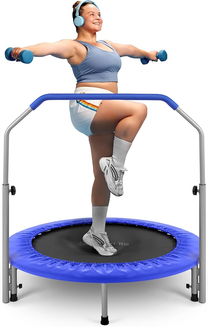 SereneLife 36/40" Foldable Mini Trampoline - Compact Fitness Trampoline for Kids Adults, Exercise