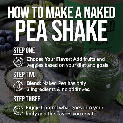 NAKED Pea - Vanilla Pea Protein - Pea Protein Isolate from North American Farms - 5lb Bulk, Plant