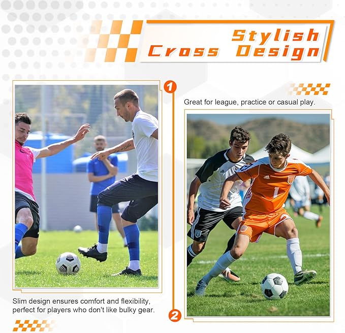 2 Pairs Mini Soccer Shin Guards for Kids Youth & Adults - Ultra Lightweight Small Shin Pads
