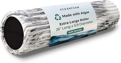 Oceanfoam Tsunami Roller (Black Marbled) - Soft, Textured Foam Roller for Physical Therapy, Back